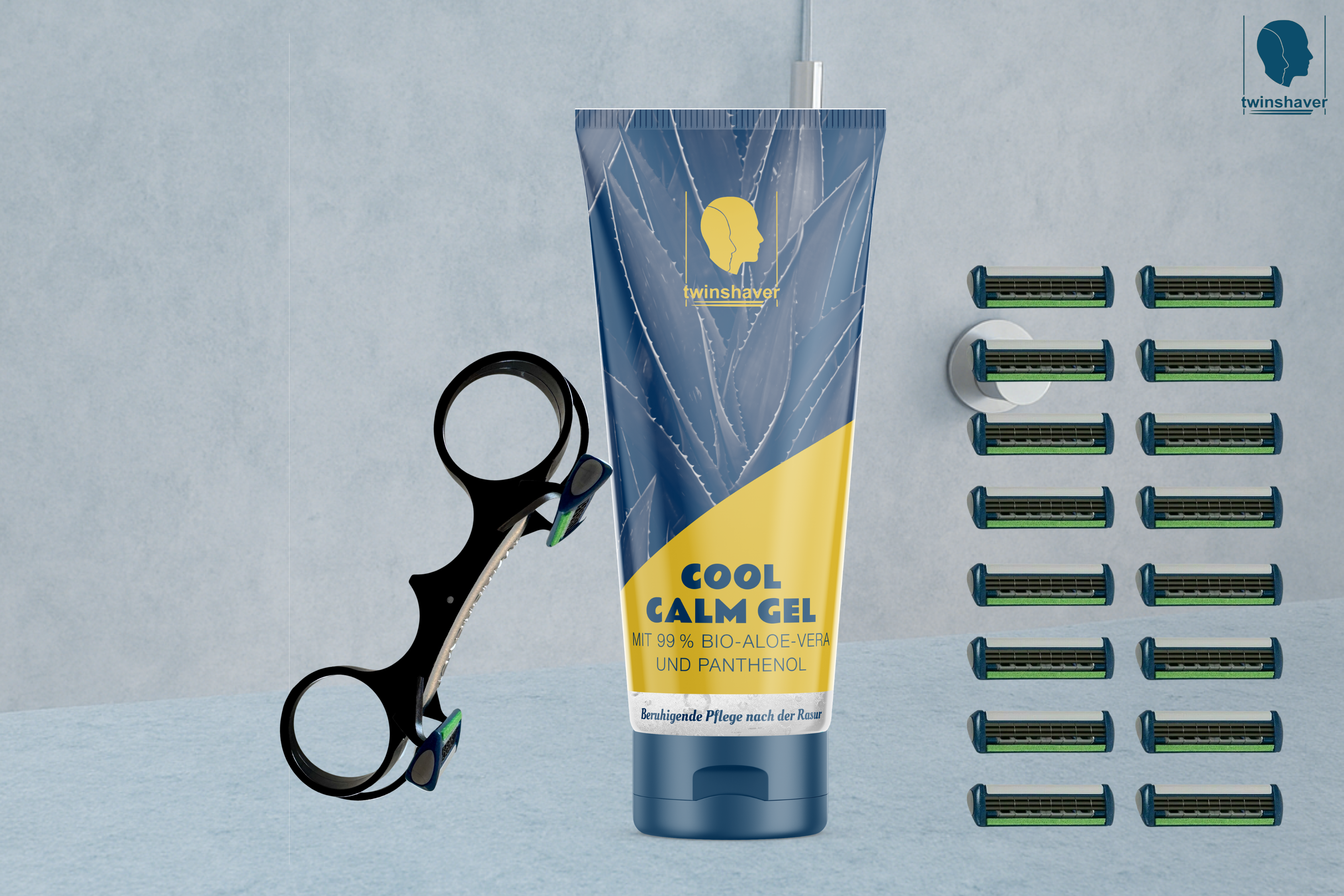 Starter Set Pro Plus: twinshaver + twinshaver Cool Calm Gel + 20 Ersatzklingen