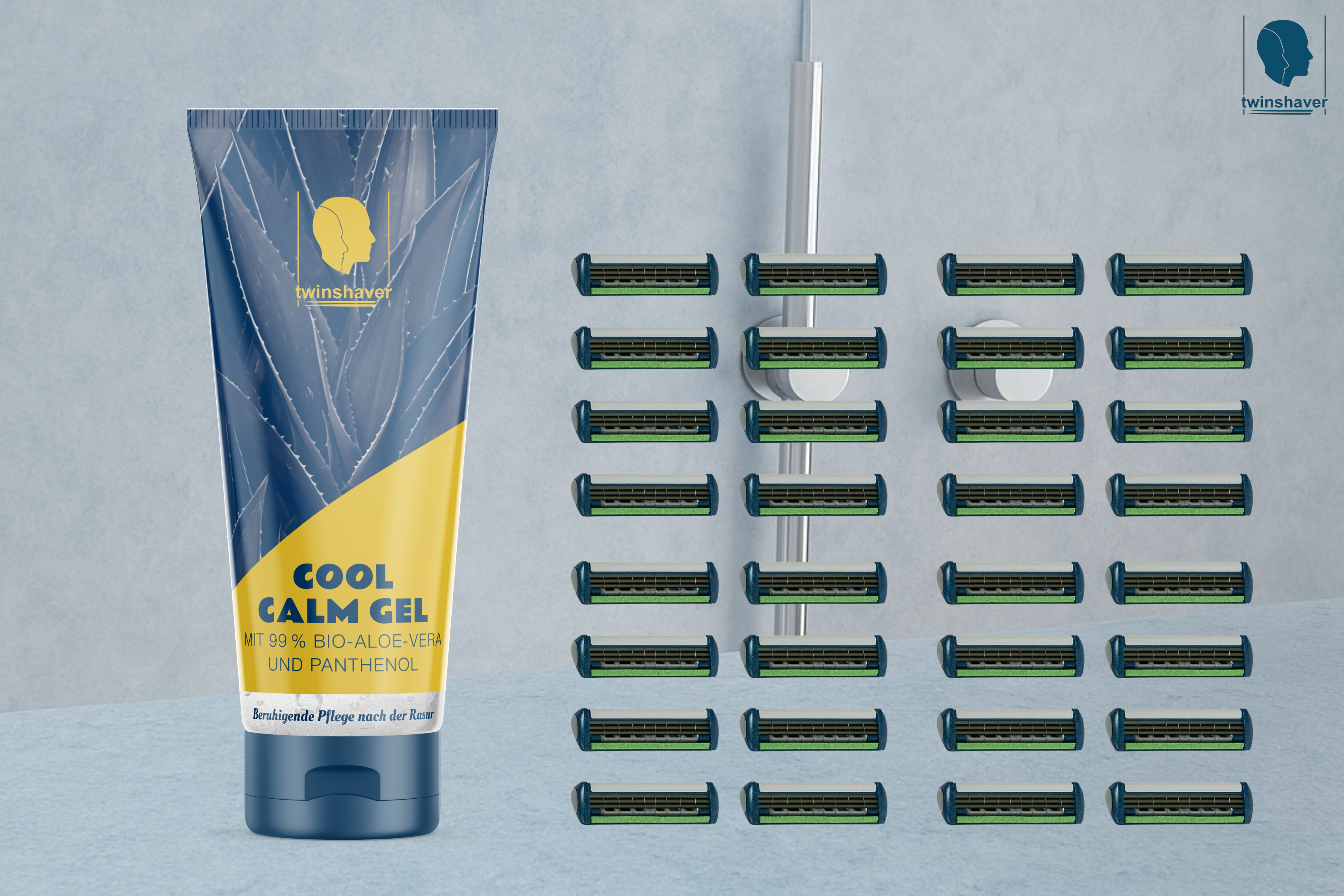 Refill-Set Pro: twinshaver Cool Calm Gel + 32 Ersatzklingen