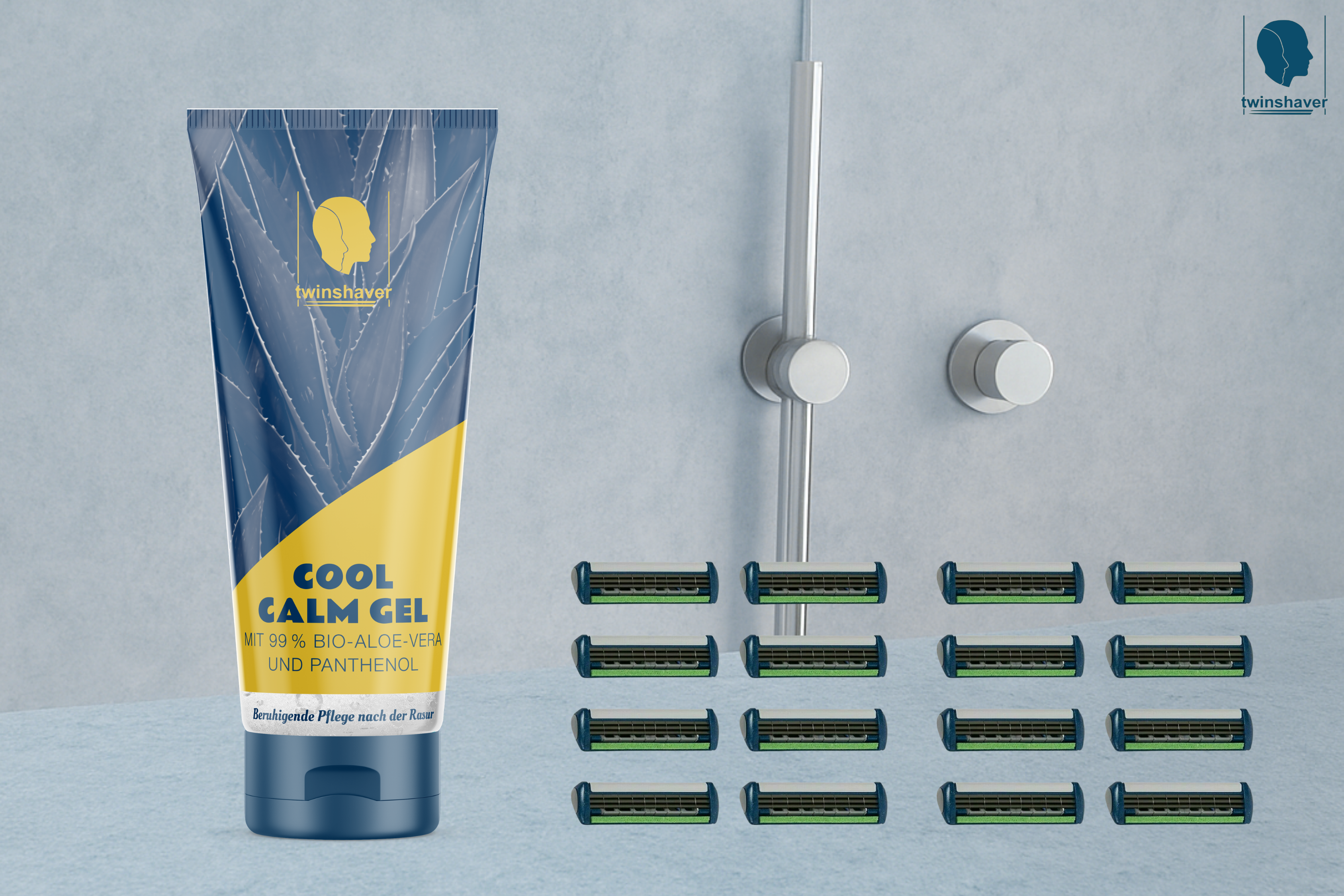 Refill-Set: twinshaver Cool Calm Gel + 16 Ersatzklingen