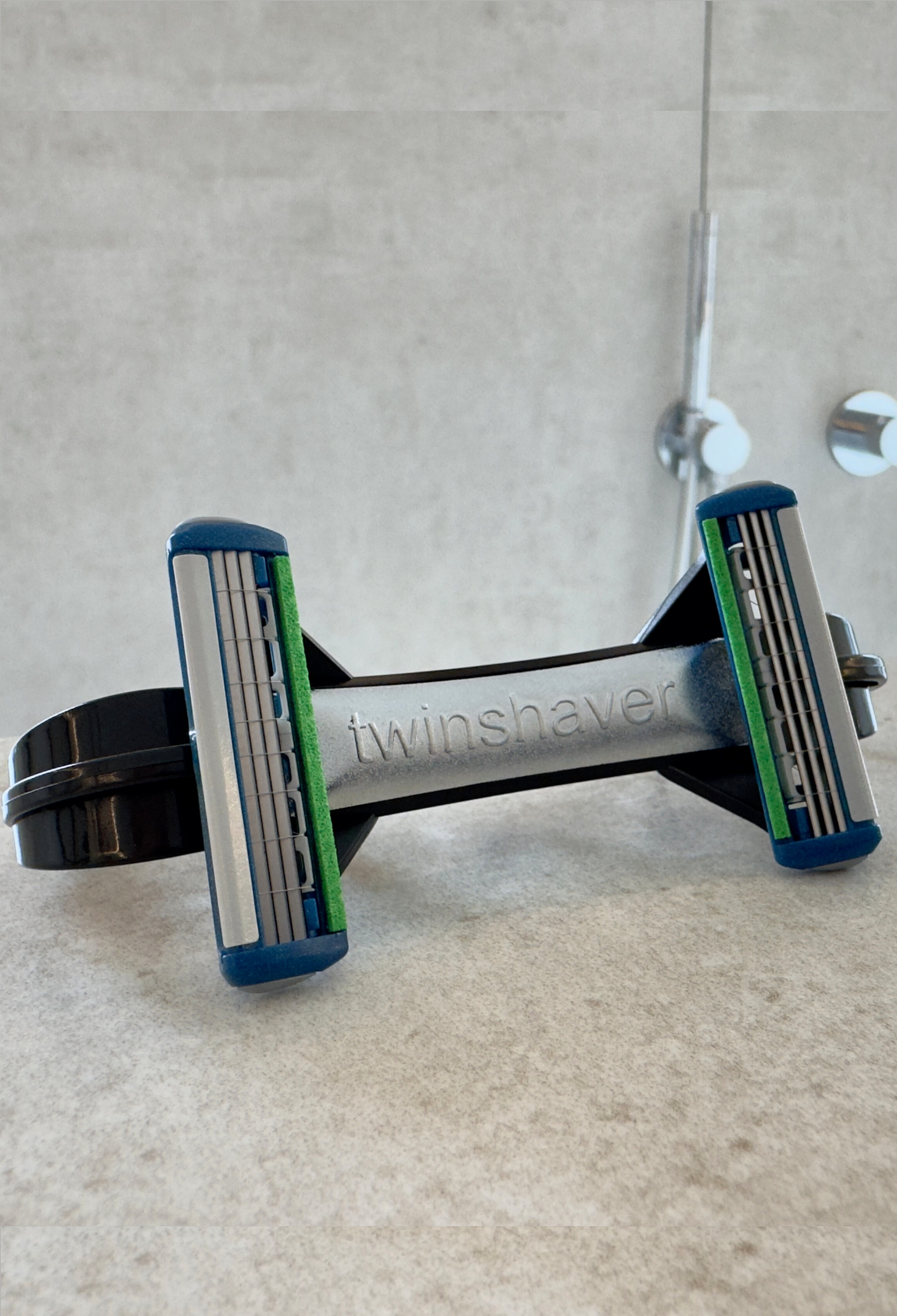twinshaver - L'original - Kit de démarrage Pro : Rasoir double-lame + 20 lames de rechange