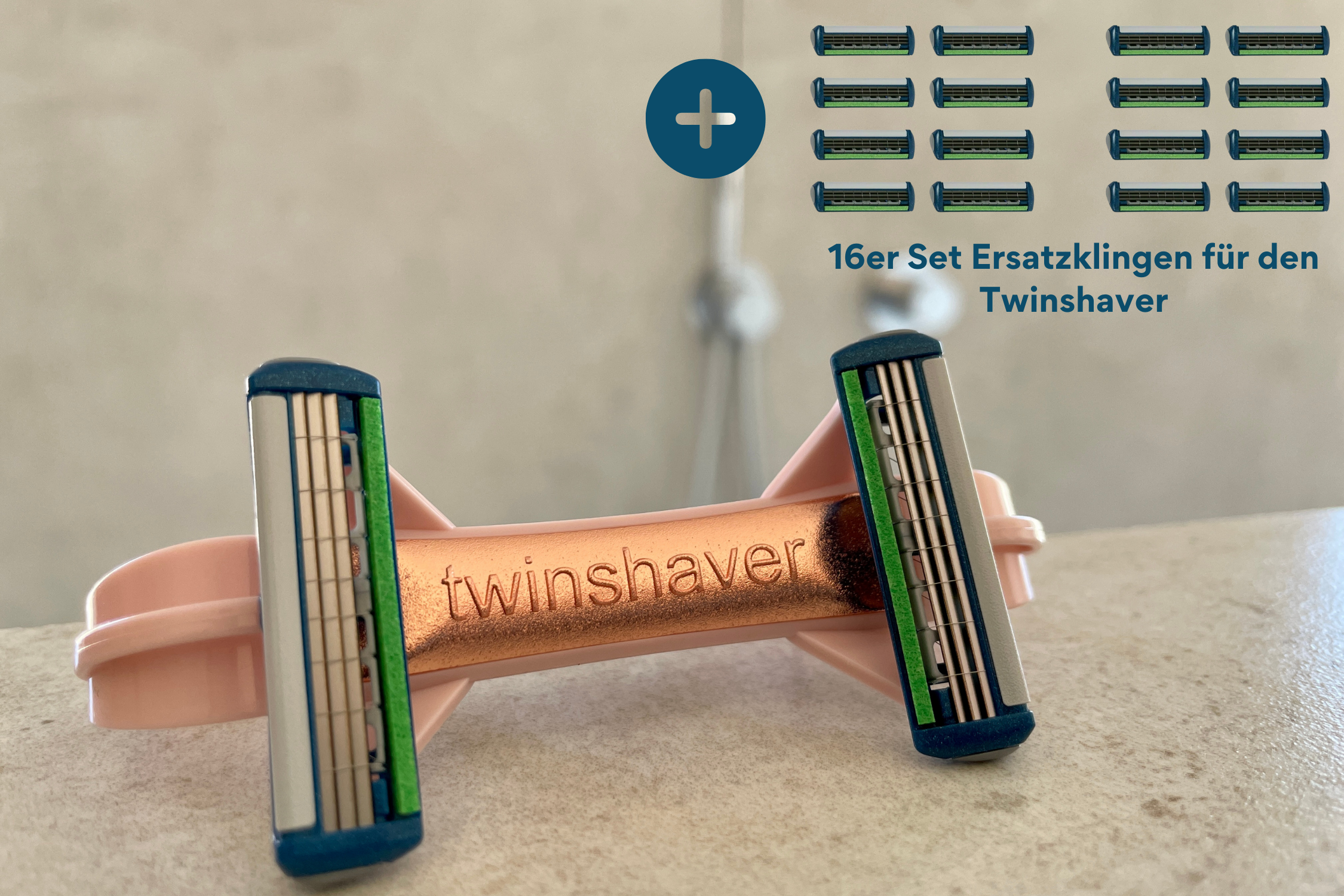 Innovativer twinshaver Nassrasierer in Rosa – Made in Germany